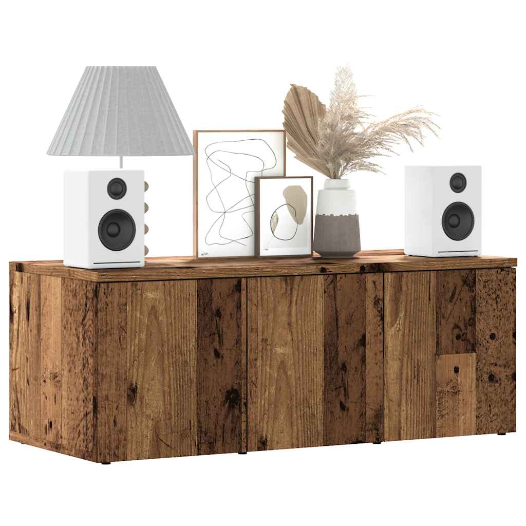 vidaXL Mueble para TV madera contrachapada envejecida 80x34x30 cm en color Madera antigua/Roble artisan | almacenamiento funcional diseño moderno para baño dormitorio sala