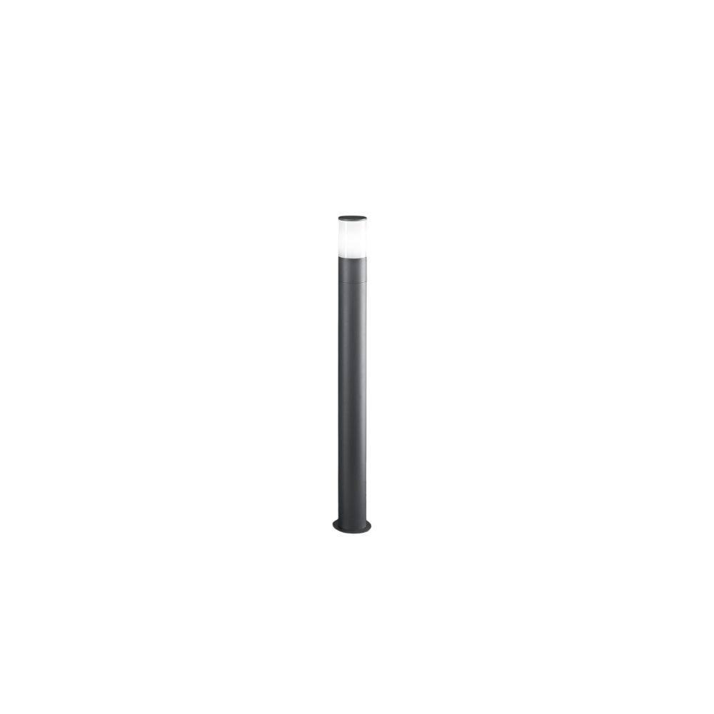 Bolardo de jardín Cigar con 1 bombilla E27 máx. 20 W IP54, aluminio pintado, para exteriores, color antracita, altura 90 cm - Perenz