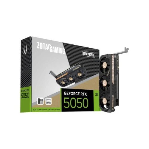 Zotac - Tarjeta gráfica GeForce RTX 5050 Low Profile de 8 GB GDDR6 para PCs compactos con refrigeración triple ventilador y soporte DisplayPort 2.1B HDMI 2.1B