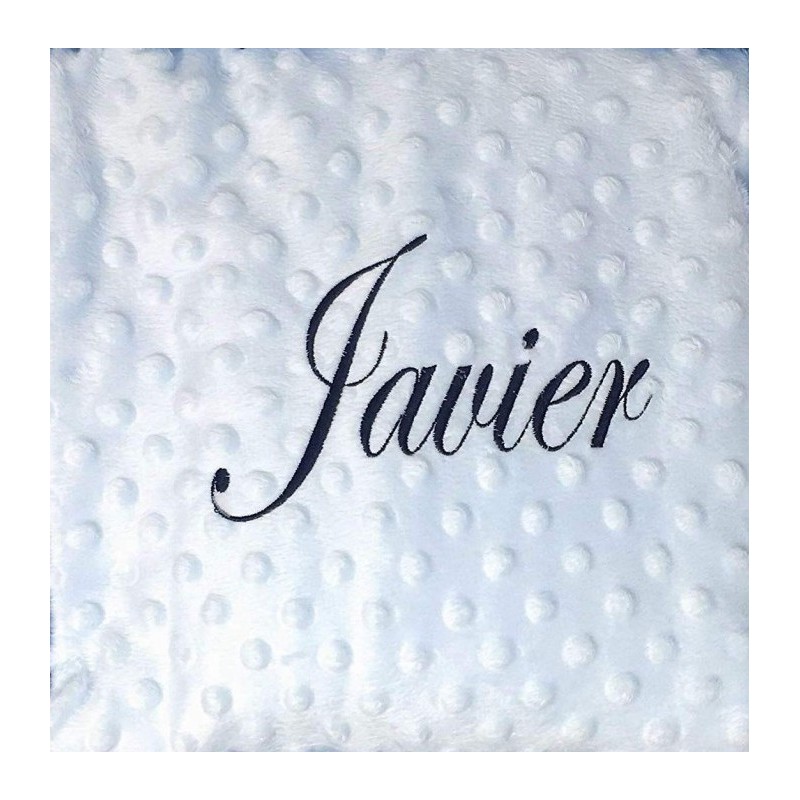 Manta Bebé Recién Nacido Personalizada con Nombre Bordado (1,10 x 0,80 cm) Color azul