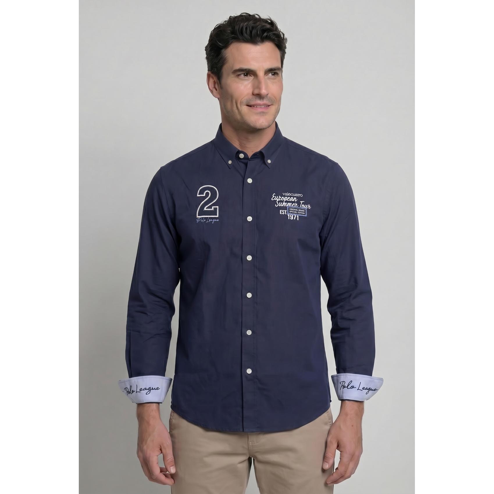 Camisa Valecuatro bordada Summer Tour azul marino