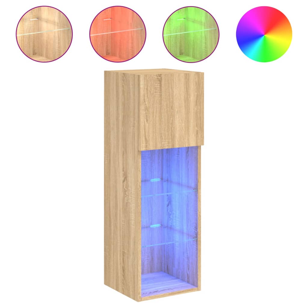 vidaXL Mueble para TV con luces LED 30,5x30x90 cm, Mueble de Salon, Mueble TV, Mueble TV salon, Mesa de TV, Mueble tele