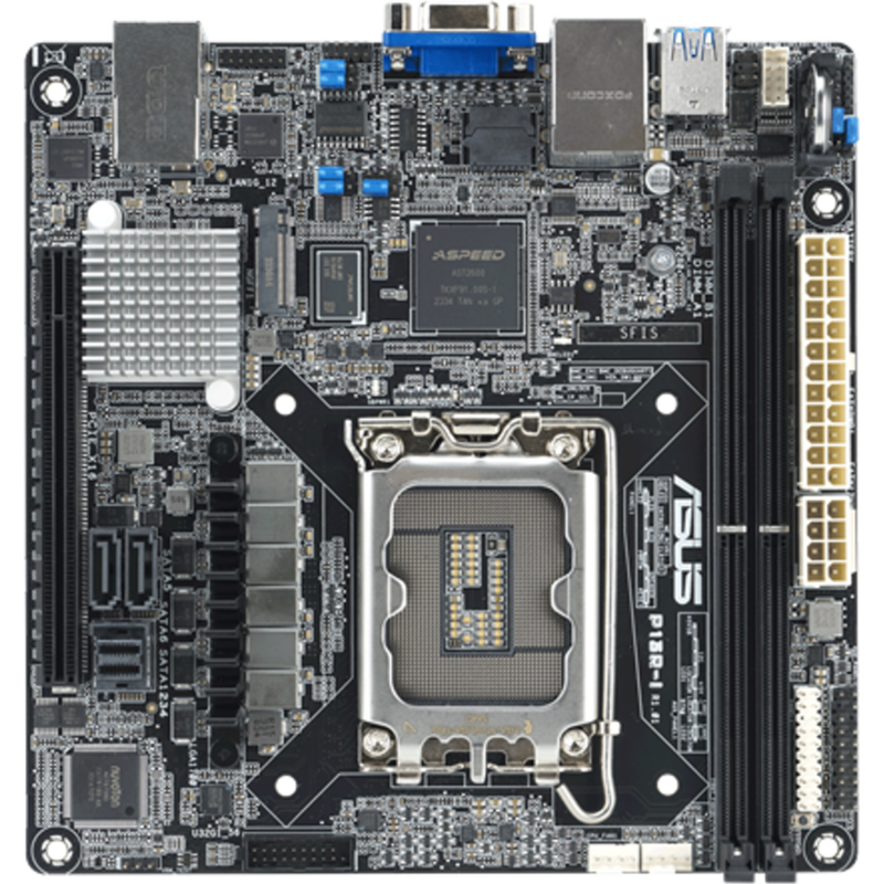 Placa base Asus P13R-I 1x LGA1700 Intel Xeon E-24XX C262 (2xDIMM, 6x SATA, 1xM.2, 2x1GbE, ASMB11-iKVM, miniITX)