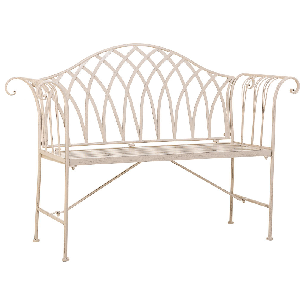 Wonderlust Deco - Banco de forja blanco 110x50x88 Blanco 110x50x88h cm