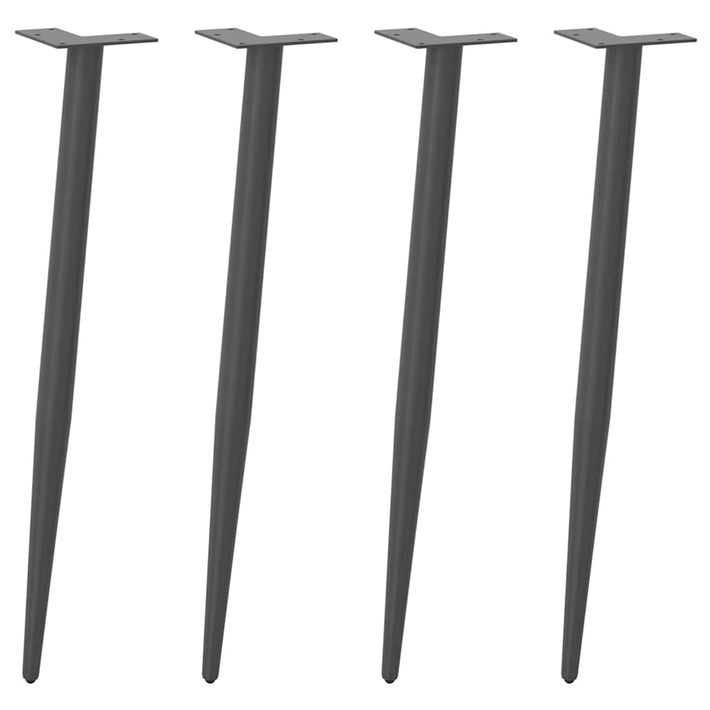 vidaXL Patas de consola cónicas para mesa (4 unidades) 72-73 cm, acero