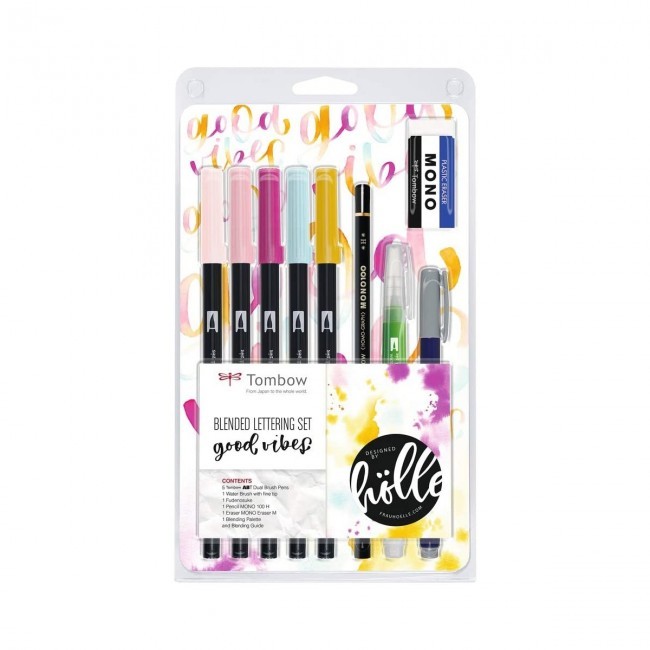 Lettering Set Rotuladores Watercoloring Good Vibes Tombow