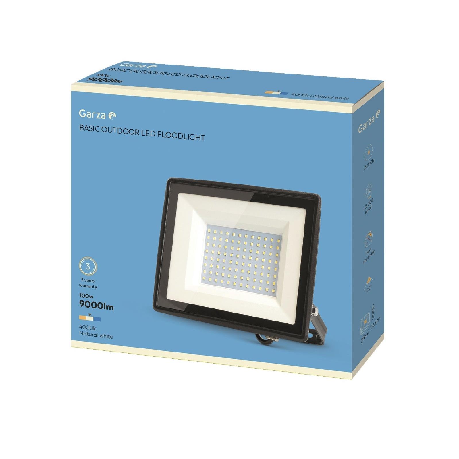 Proyector LED Garza 100W Negro Resistente Al Agua
