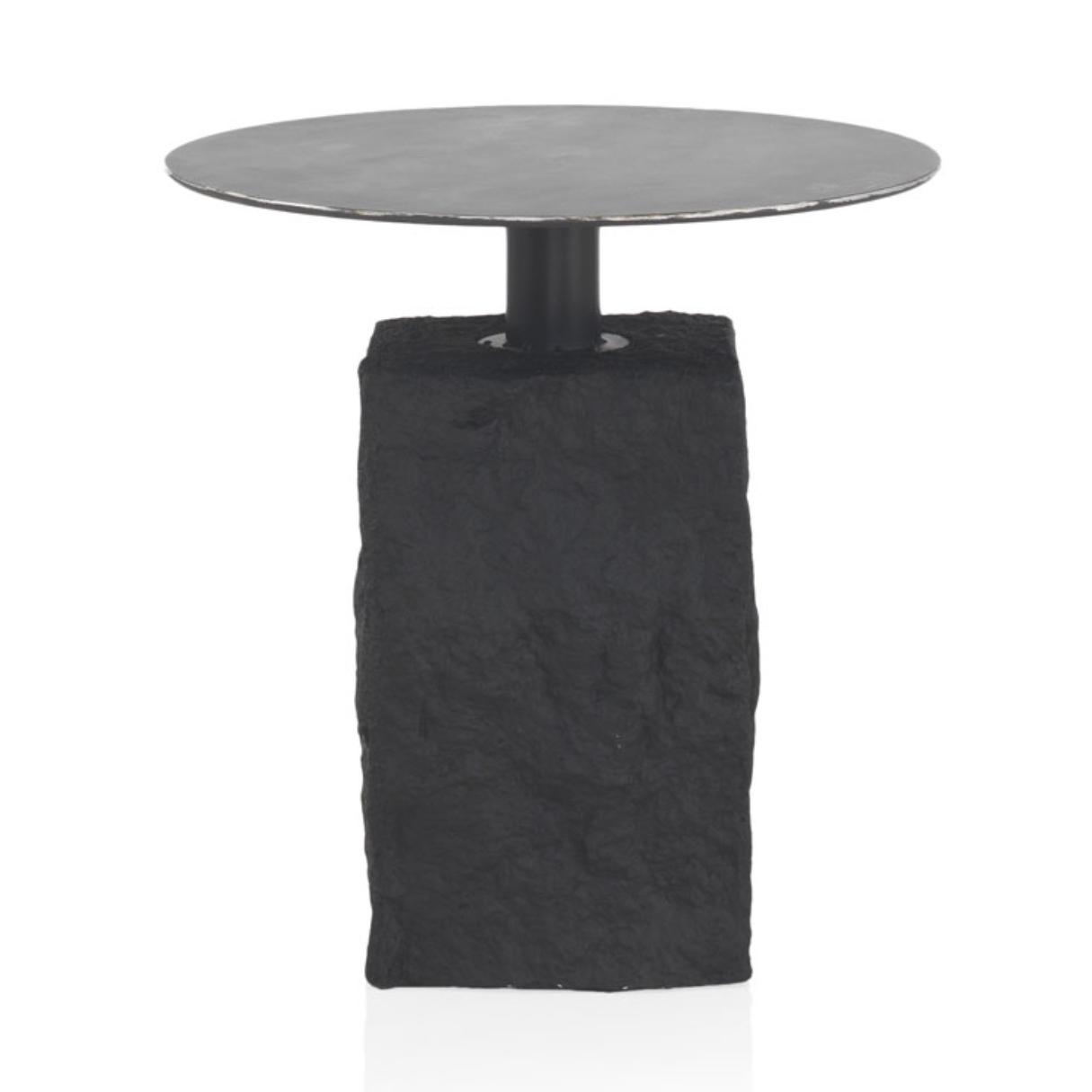 Mesa Auxiliar Redonda Con Base De Poliresina Mgo El mejor complemento para tu hogar. Fijalo