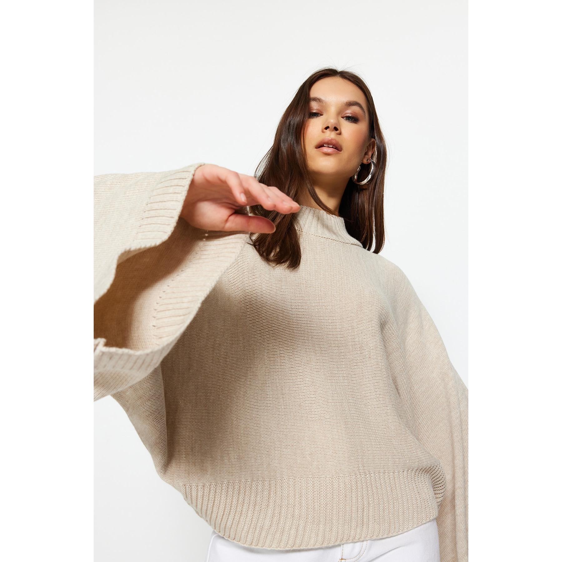 Trendyol Mujer Piedra Jersey De De Punto | 100% Acrílico | Largo 50 Cm Pequeño
