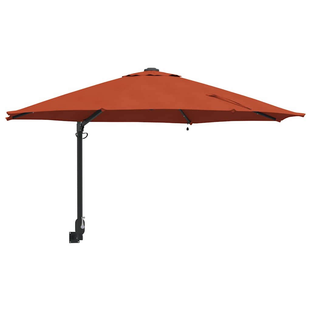 vidaXL Sombrilla de jardín Manual Terracota 248 x 248 x 148 cm