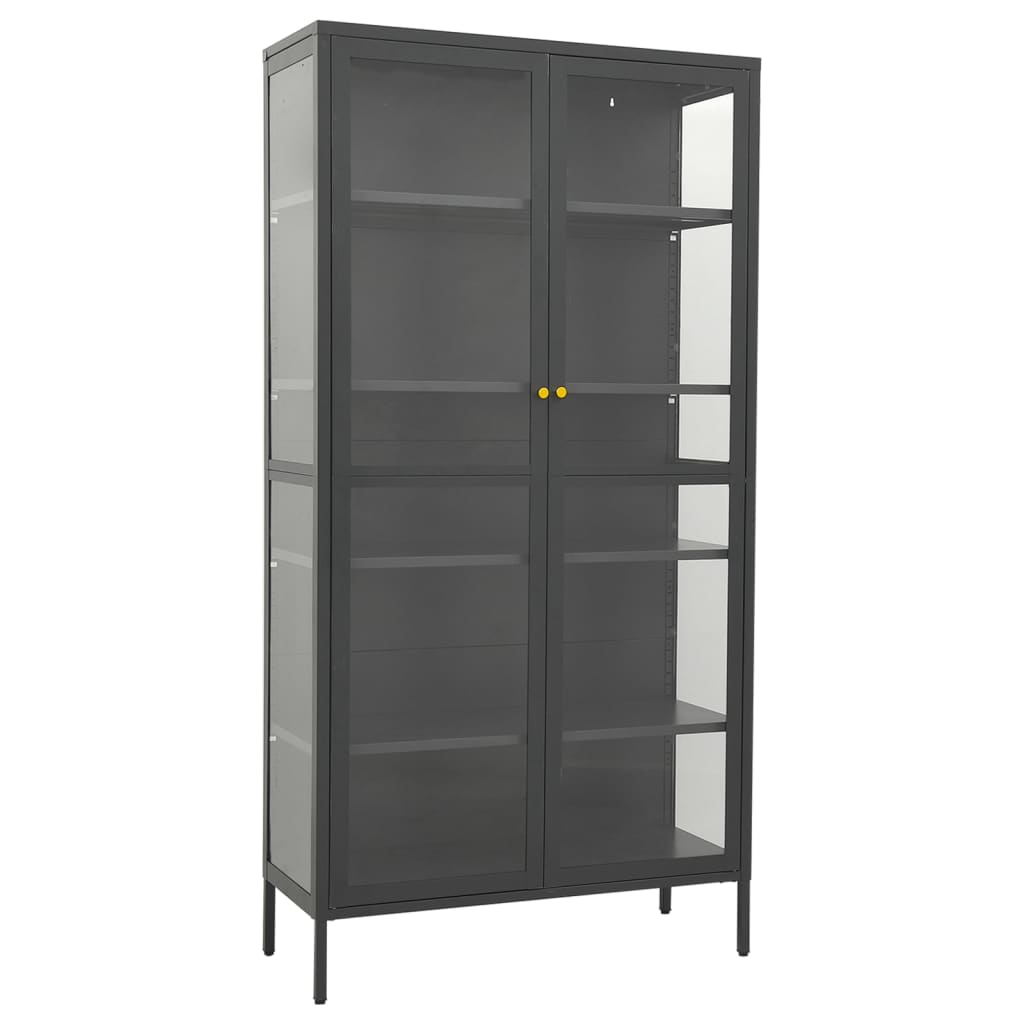 vidaXL Vitrina de acero y vidrio templado 90x40x180 cm