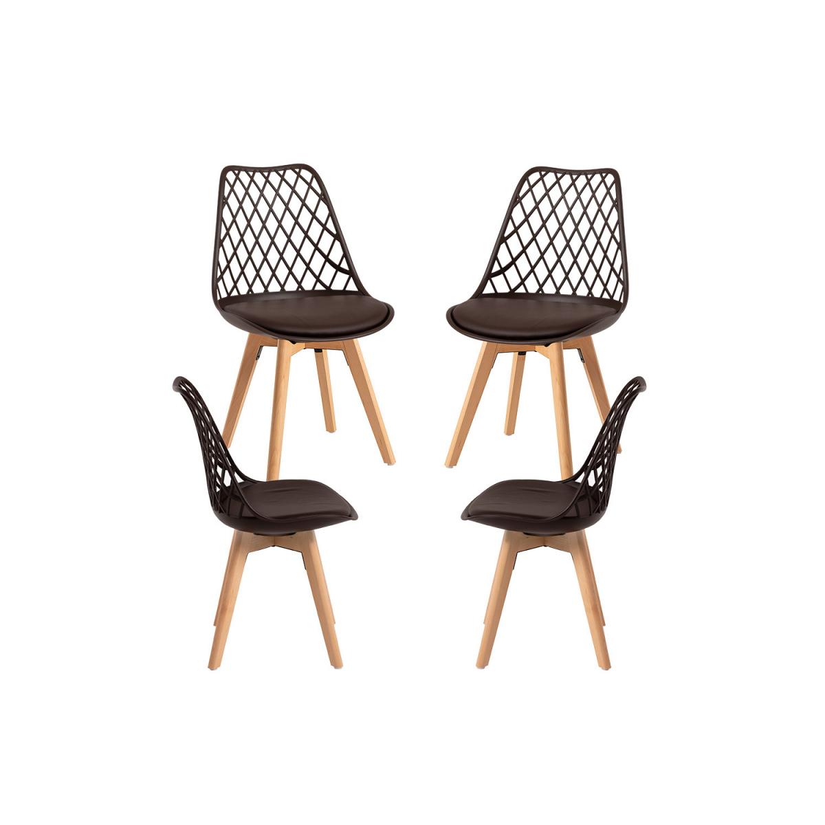 Regalos Miguel - Packs Sillas Comedor - Pack 4 Sillas Mima - Marrón