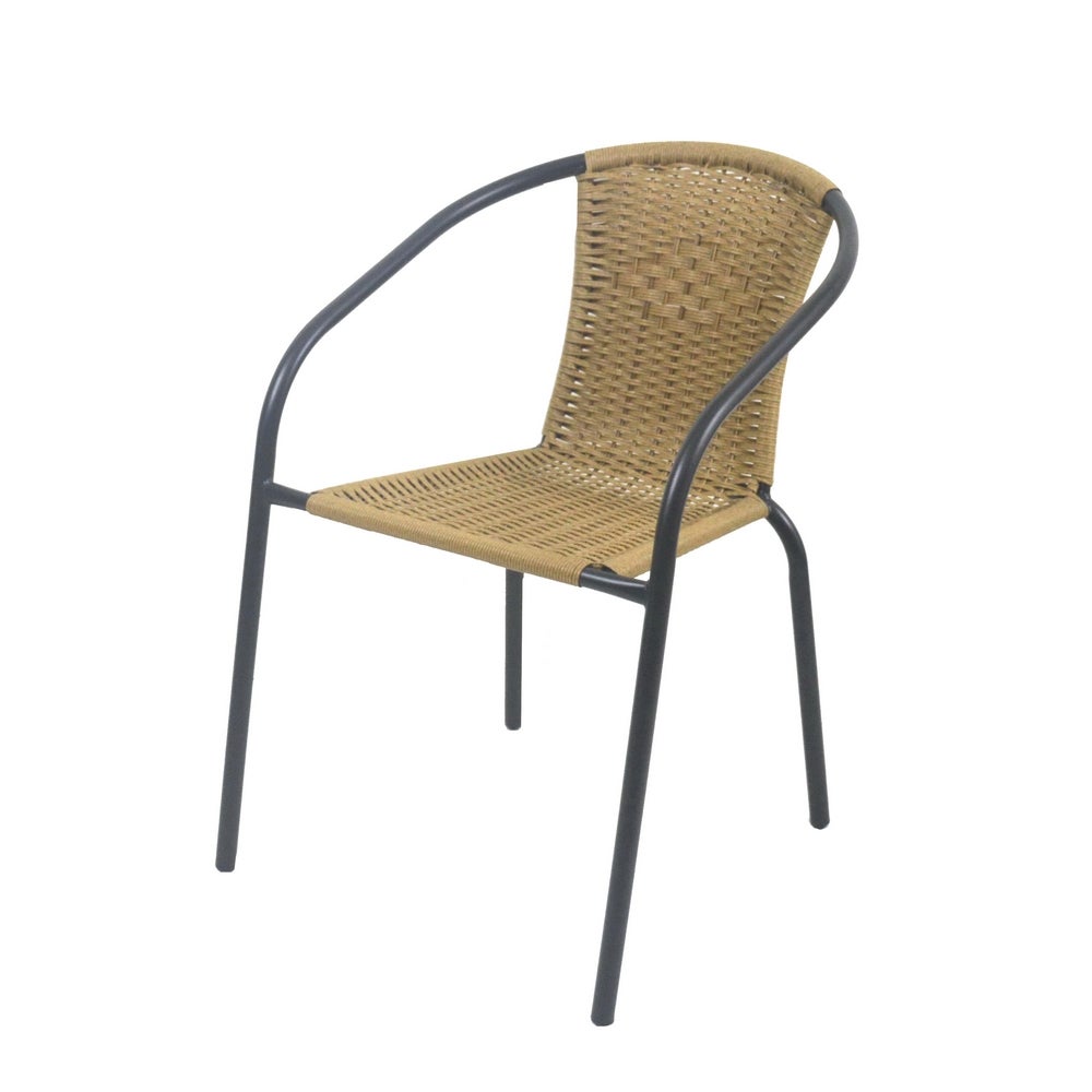 Silla apilable de jardín Trivia de rattan sintético y acero Lola Home