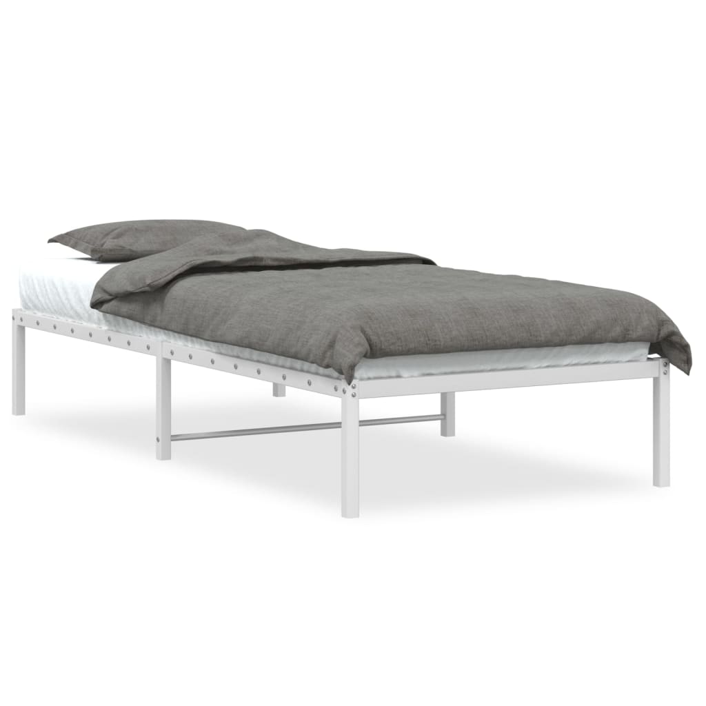 vidaXL Estructura de cama sin colchón metal blanco 90x200 cm