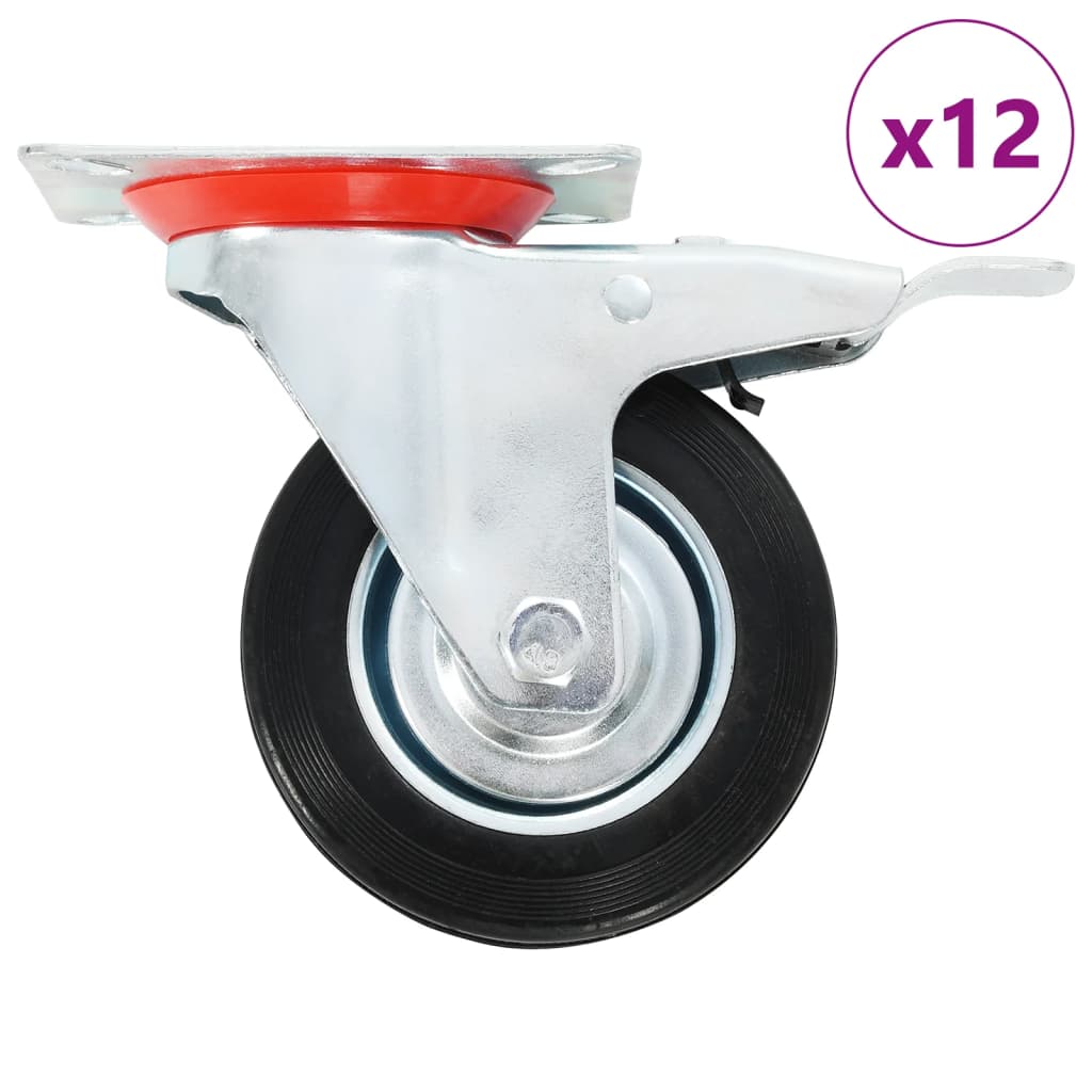 vidaXL Ruedas Giratorias con Frenos Dobles con Diámetro 100mm Materiales Cantidad 4 unidades,  8 unidades,  12 unidades y mas