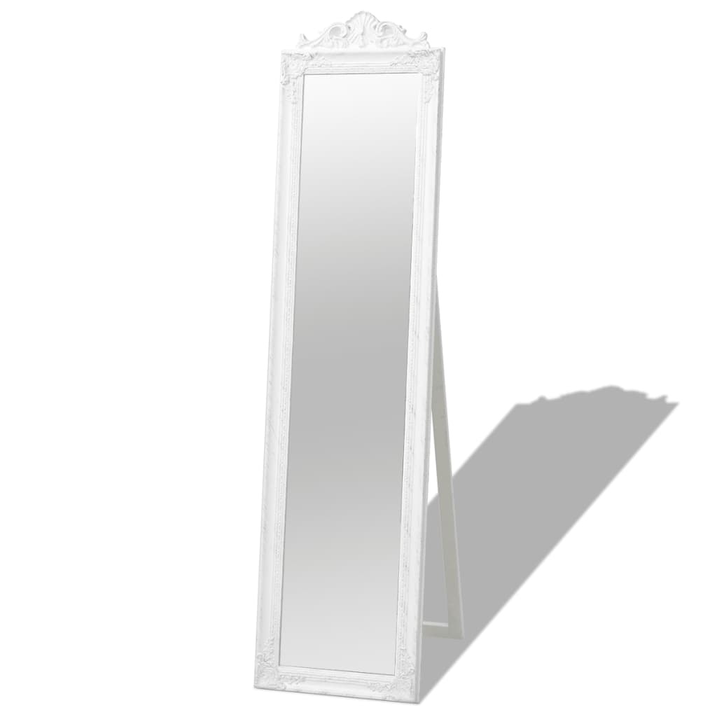 vidaXL Espejo de Pie Estilo Barroco 160x40 cm Espejo Cuerpo Entero Color Blanco,  Negro,  Plateado y mas