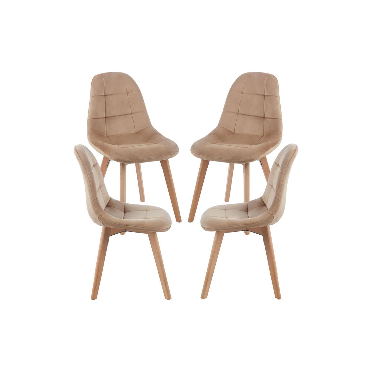 Regalos Miguel - Packs Sillas Comedor - Pack 4 Sillas Kelen Terciopelo - Champán