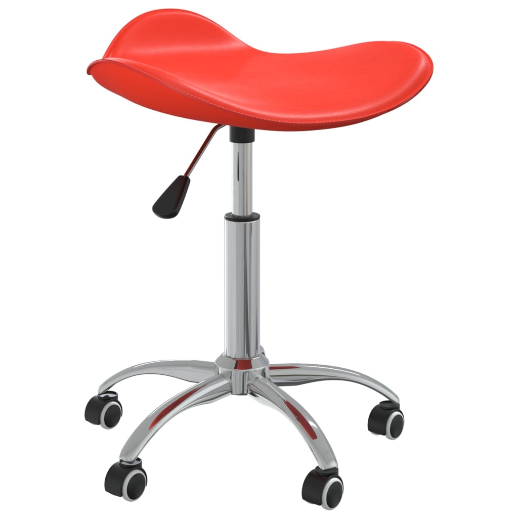 vidaXL Silla de comedor giratoria de cuero sintético roja