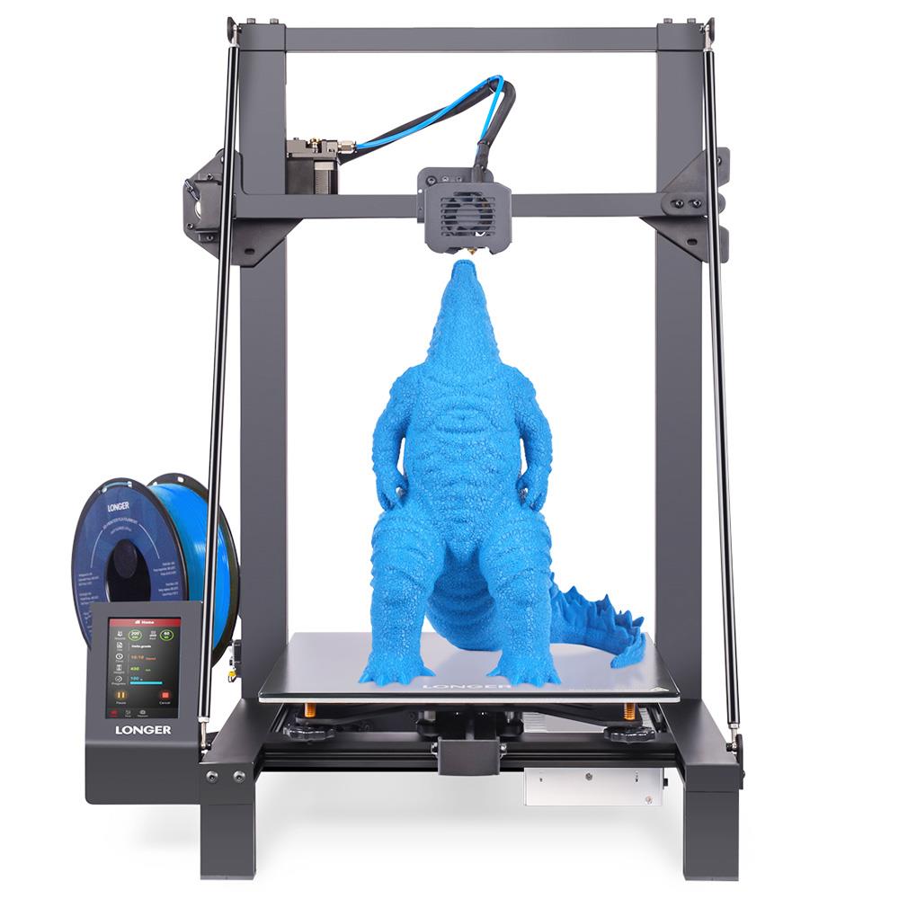 Impresora 3D Longer LK5 Pro 90% preensamblada Diseño triangular 3 kits Chipsets TMC2208 Placa base silenciosa 300 x 300 x 400 mm.