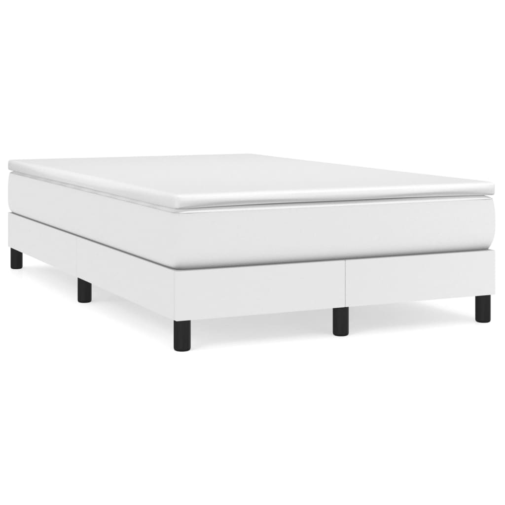 vidaXL Estructura de cama con somier cuero sintético blanco 120x200cm
