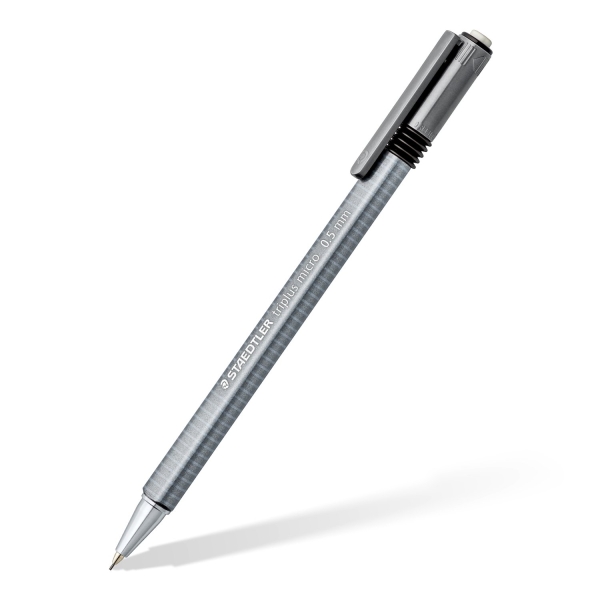 Staedtler triplus micro 774 portaminas - ancho de linea 0.5mm - punta retractil - diseño ergonomico - color gris (10 uds)