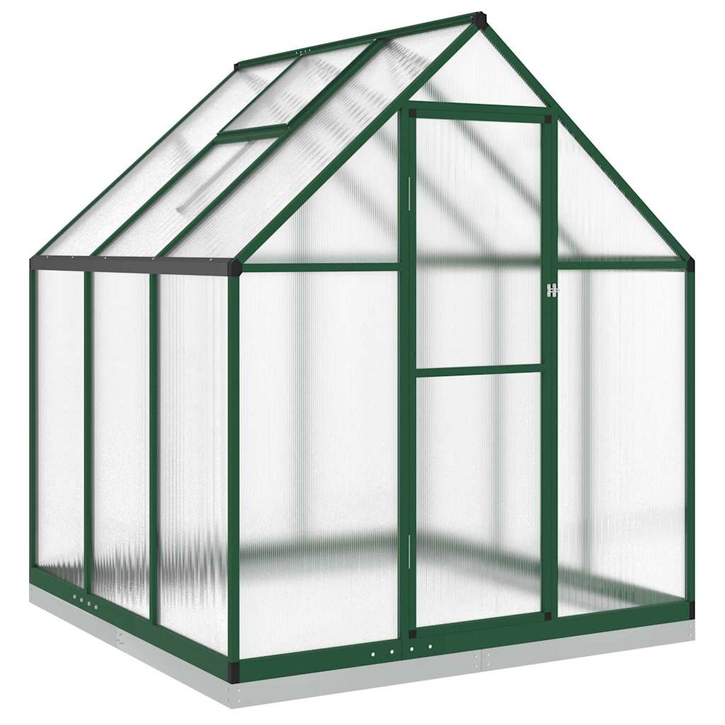vidaXL Invernadero con marco base aluminio 169x169x202 cm Color Antracita,  Plateado,  Verde y mas