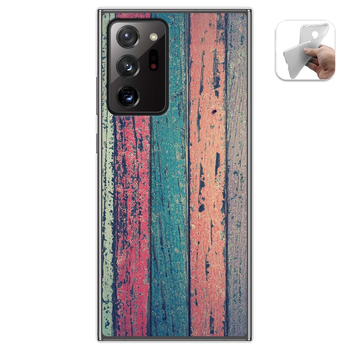Tumundosmartphone Funda Gel Tpu para Samsung Galaxy Note 20 Ultra diseño Madera 10 Dibujos