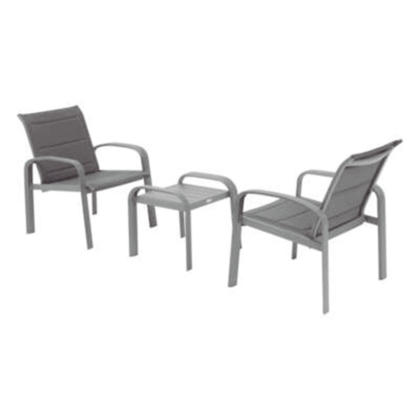 Conjunto metálico 2 sillones+mesa