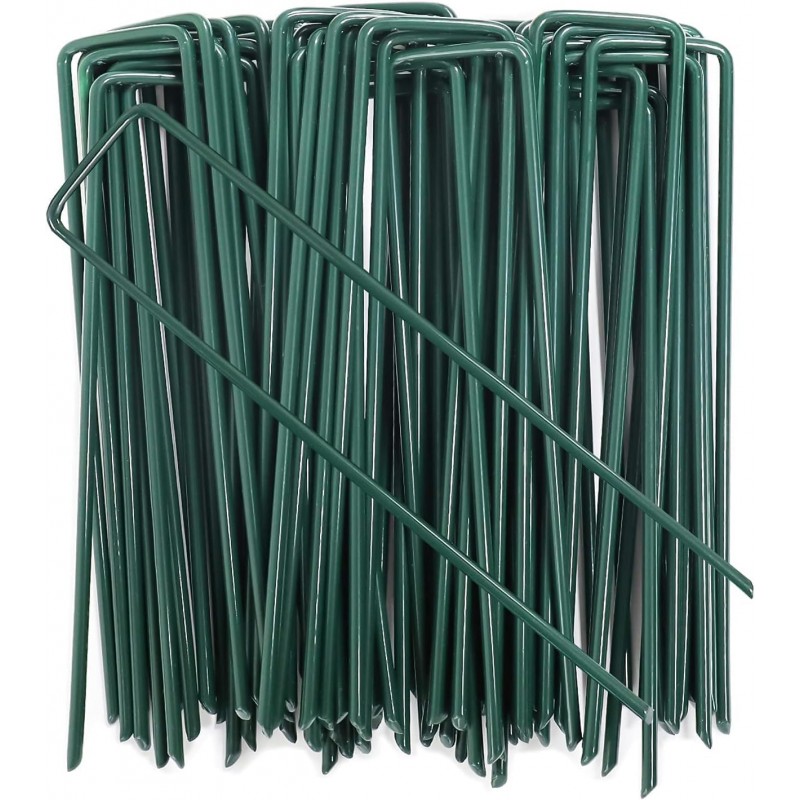 SUINGA Grapas para Cesped Artificial | Pack 10 Estacas de Fijación de Metal Galvanizado para Mallas | Anclaje de Tierra para Jardines