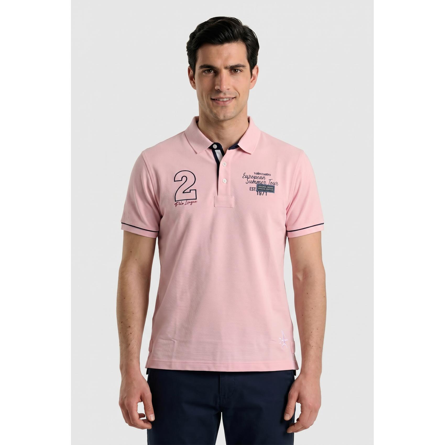 Polo Valecuatro Summer Tour bordado rosa