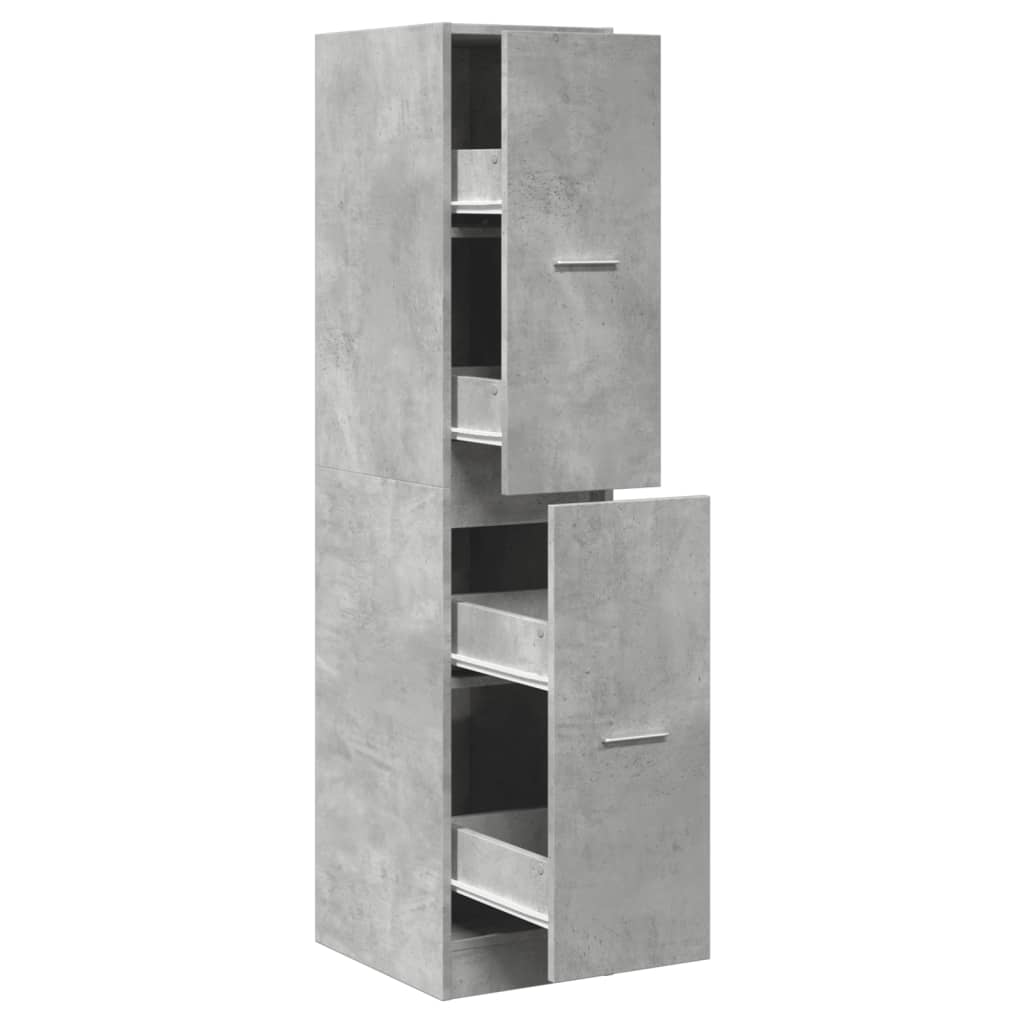 vidaXL Armario botiquín madera ingeniería gris hormigón 30x41x144,5 cm