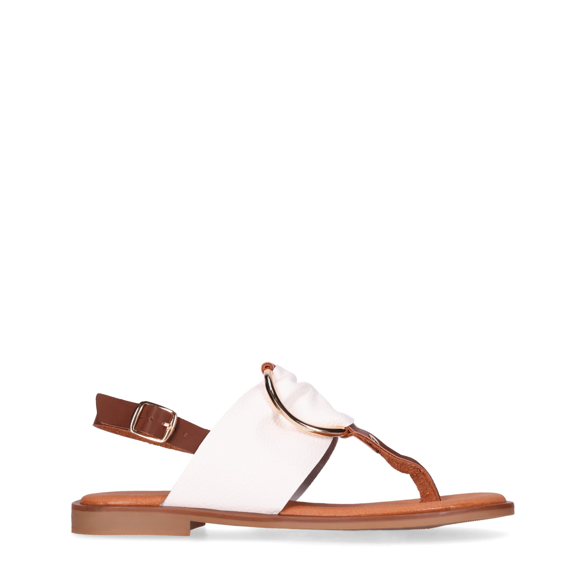 Chika10 Leather MUSAKA 22 Sandalias Planas Blanco/White