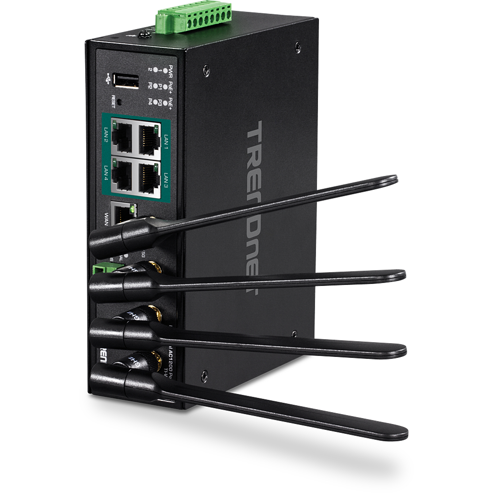 Trendnet TI-WP100 - Doble banda (2,4 GHz / 5 GHz) - Gigabit Ethernet - Negro