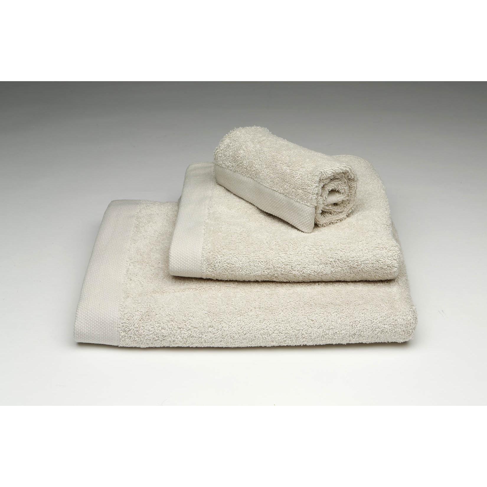 Juego de 3 toallas Burrito Blanco_ rizo algodón 100%_ 500 gr/m². Colores blanco_ azul_ gris_ piedra_ beige y beige medio. Contiene: 1 toalla de maquillaje + 1 toalla de manos + 1 toalla de baño. Cenefa Jacquard. Textil baño de calidad Burrito Blanco.