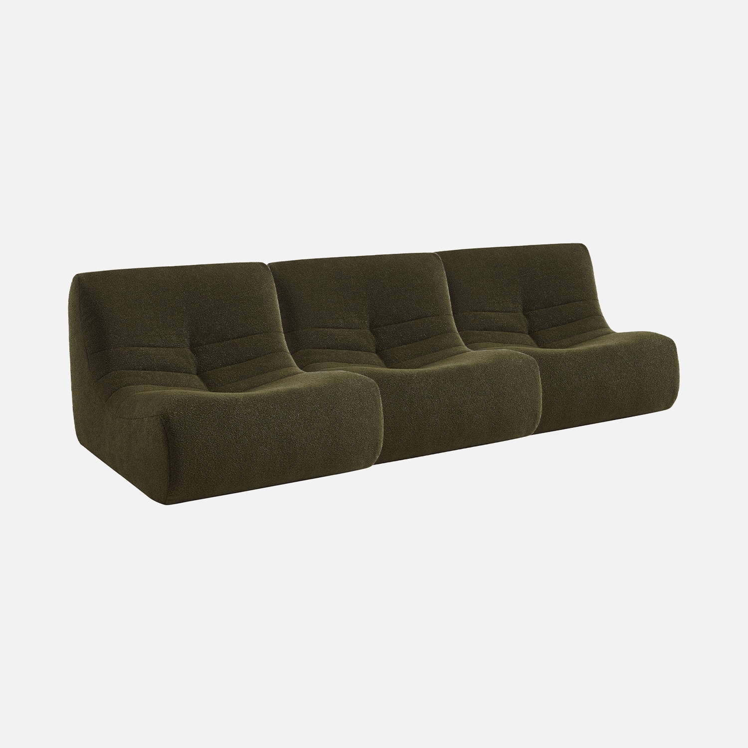 sweeek - Sofá modular en borreguito texturizado, 3 plazas , Sokol borreguito , 91x105x72