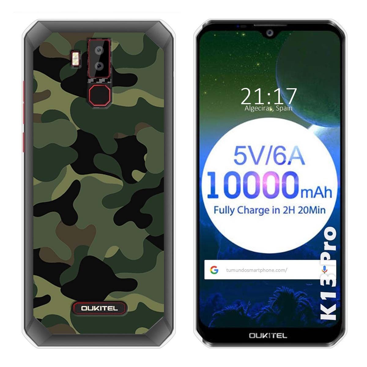 Tumundosmartphone Funda Gel Tpu para Oukitel K13 Pro diseño Camuflaje Dibujos