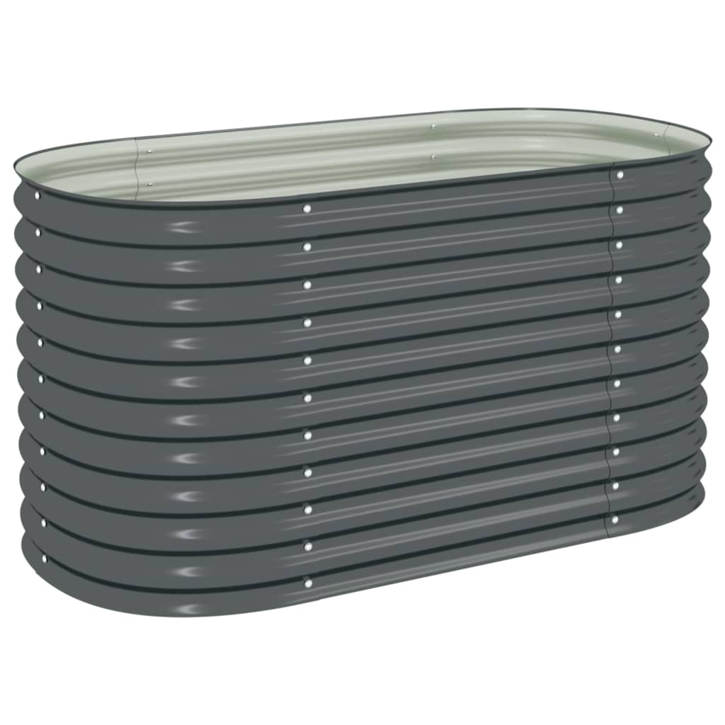 vidaXL Arriate de acero galvanizado 160x80x81 cm Color Plateado,  Gris,  y mas