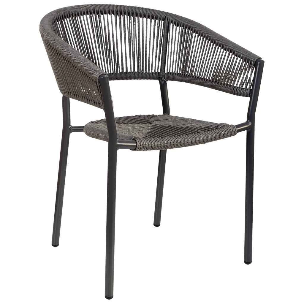 Wonderlust Deco - Silla de ratan sintético gris 56x61x78 Gris 56x61x78h cm
