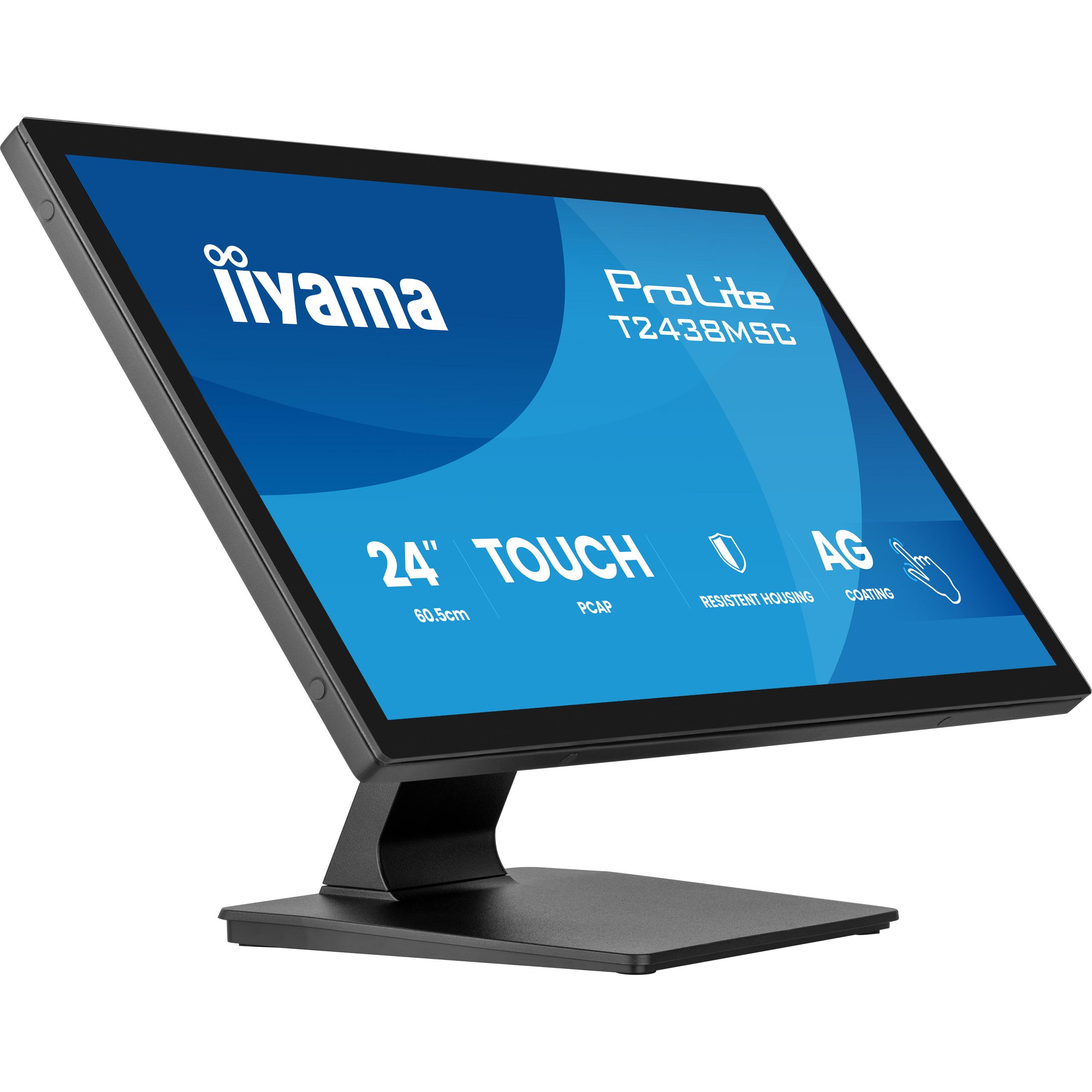 iiyama ProLite T2438MSC-B2 pantalla para PC 60,5 cm (23.8") 1920 x 1080 Pixeles Full HD LED Pantalla táctil Negro
