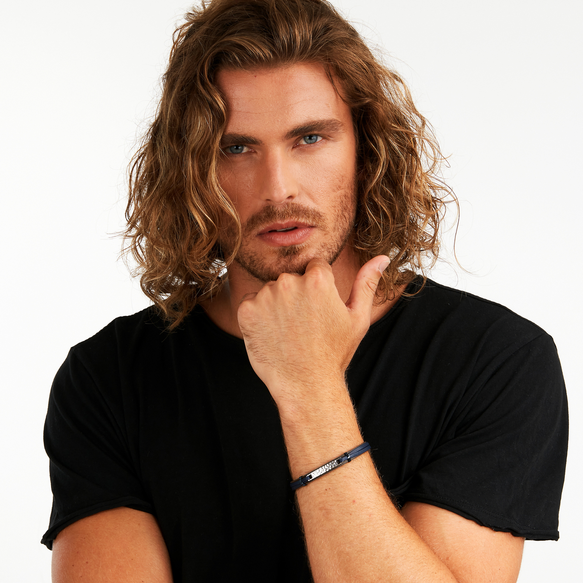 Sector No Limits Pulsera para Hombre Fabricada en Acero, Cuero Microfibra, Esmalta, Colección Bandy, Acabado Vintage - SZV117