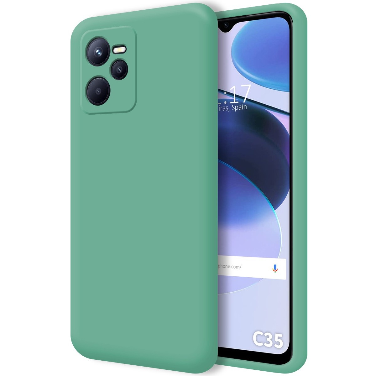 Funda Silicona Líquida Ultra Suave para Realme C35 color Verde