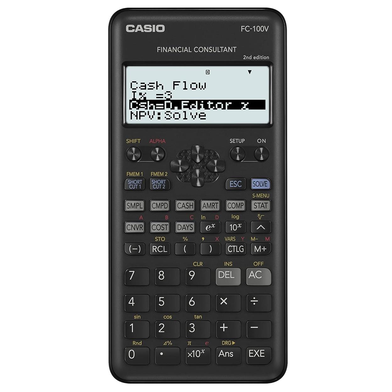 CASIO FC-100V-2-W Calculadora Financiera 2nd Edition color Negro