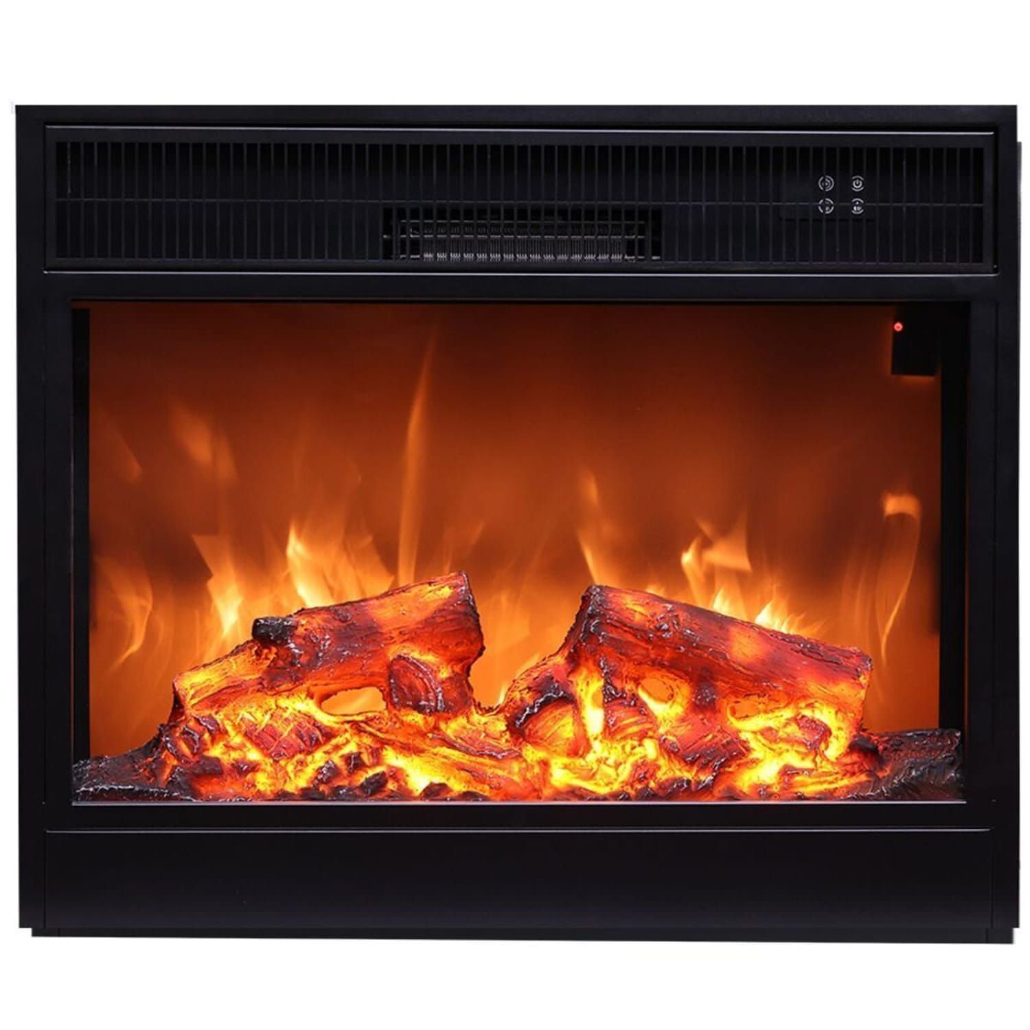 Sined Panarea Insertable Chimenea Electrica 1500w Con Mando a Distancia Incluido Negro Insertable De Chimenea Electrico Ideal Para Complementar Chimeneas Existentes Efecto De Llama Real y Poco Gasto