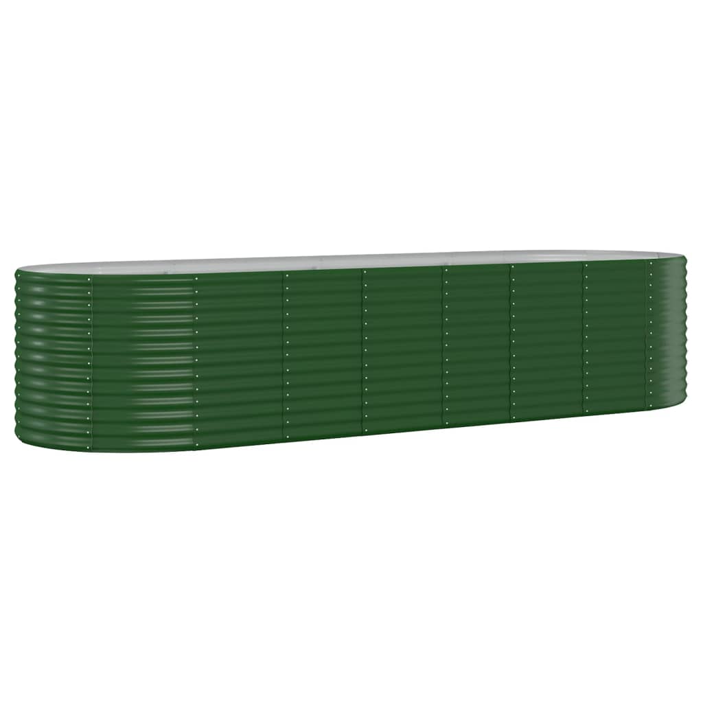 vidaXL Jardinera arriate acero recubrimiento polvo 322x100x68 cm Color Verde,  Gris,  Marrón y mas