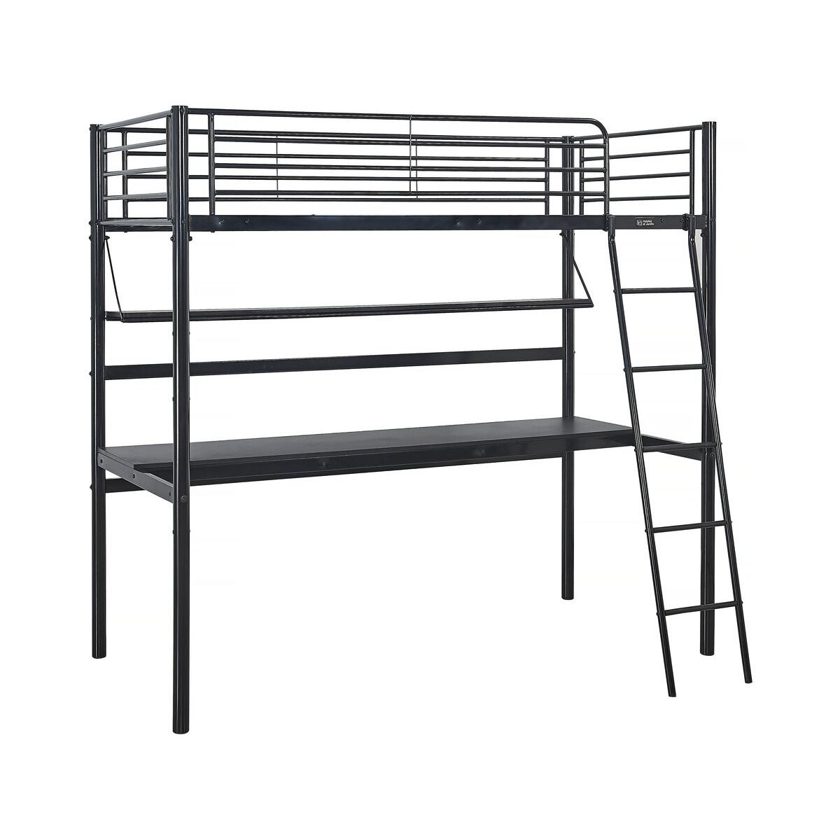Habitat y Jardin - Cama mezzanine "Alona" - 90 x 190 cm - Negro