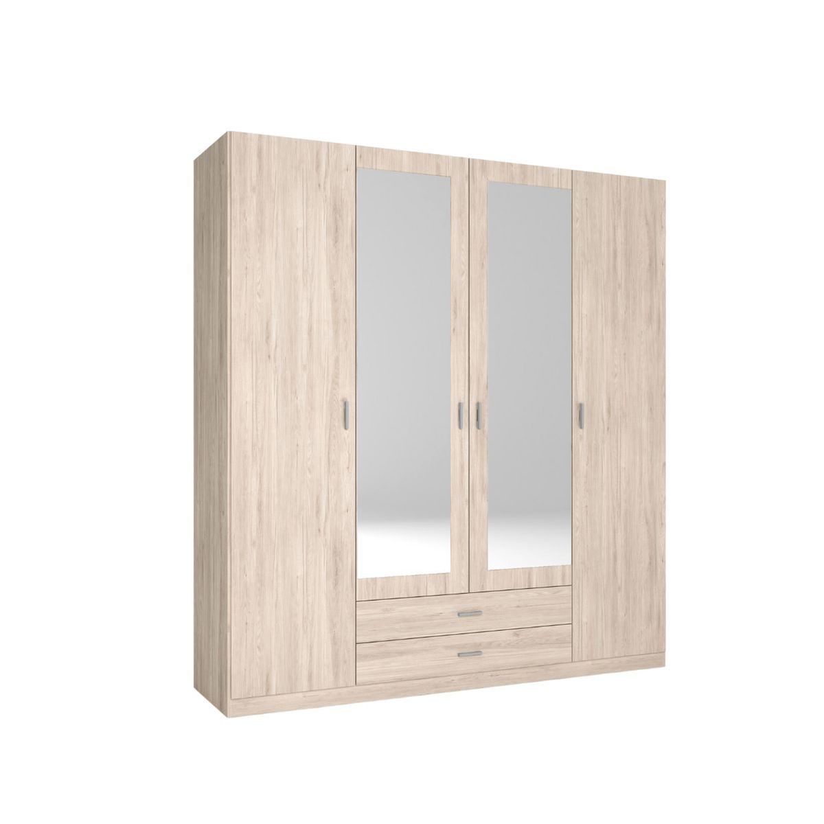 Armario Roma 4 puertas abatibles con 2 cajones 215,5x198x52,6 cm
