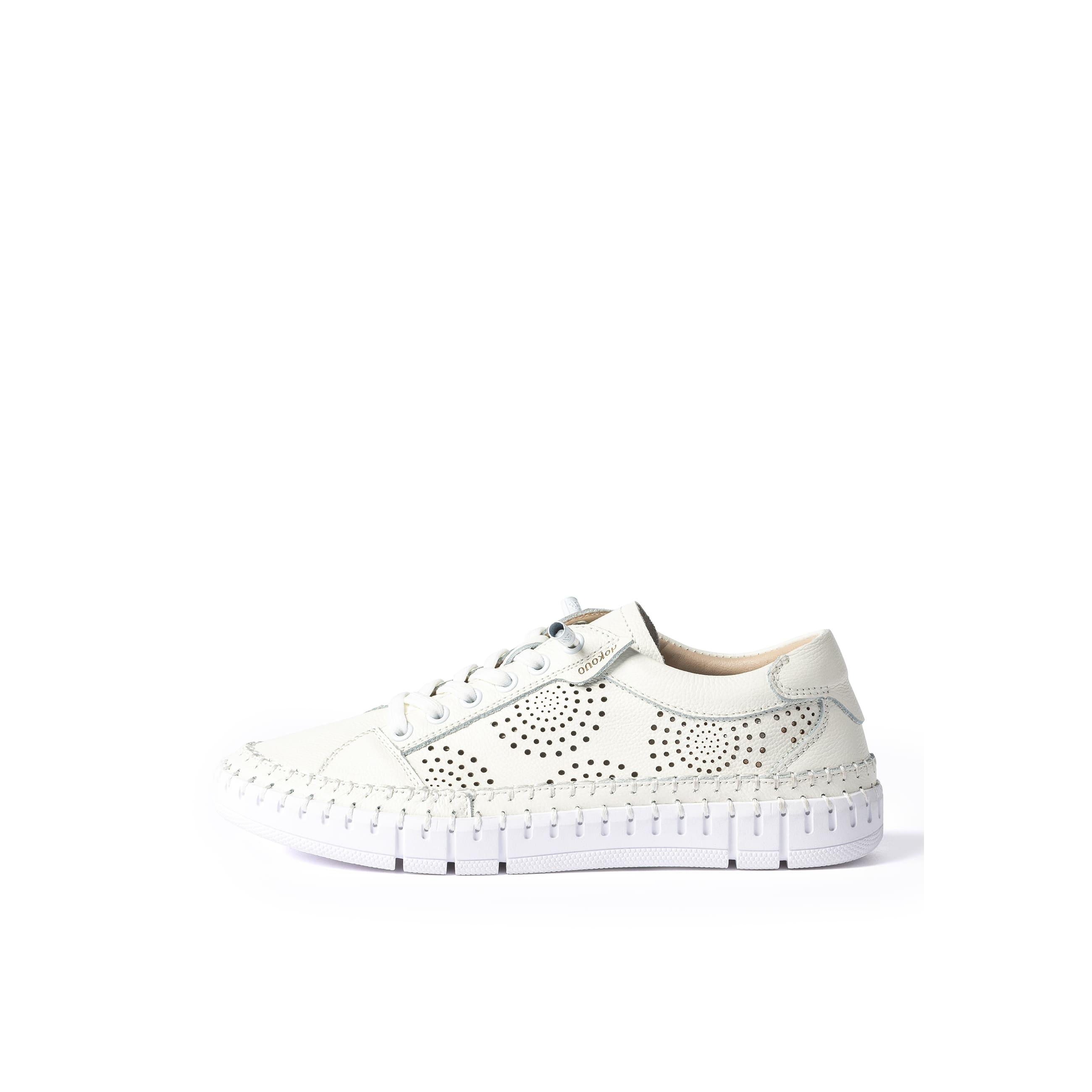 YOKONO Sneaker FLOW-100 BLANCO | Zapatos mujer Primavera-Verano | Piel vacuna  Serr/napa | 2 CM