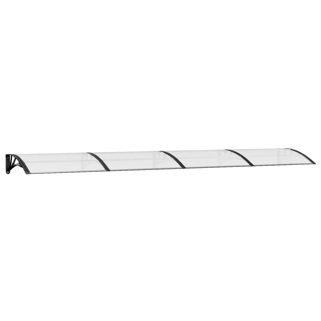 vidaXL Marquesina puerta policarbonato negro y transparente 400x75 cm Protección Rayos UV para Terraza Patio Exterior Jardín
