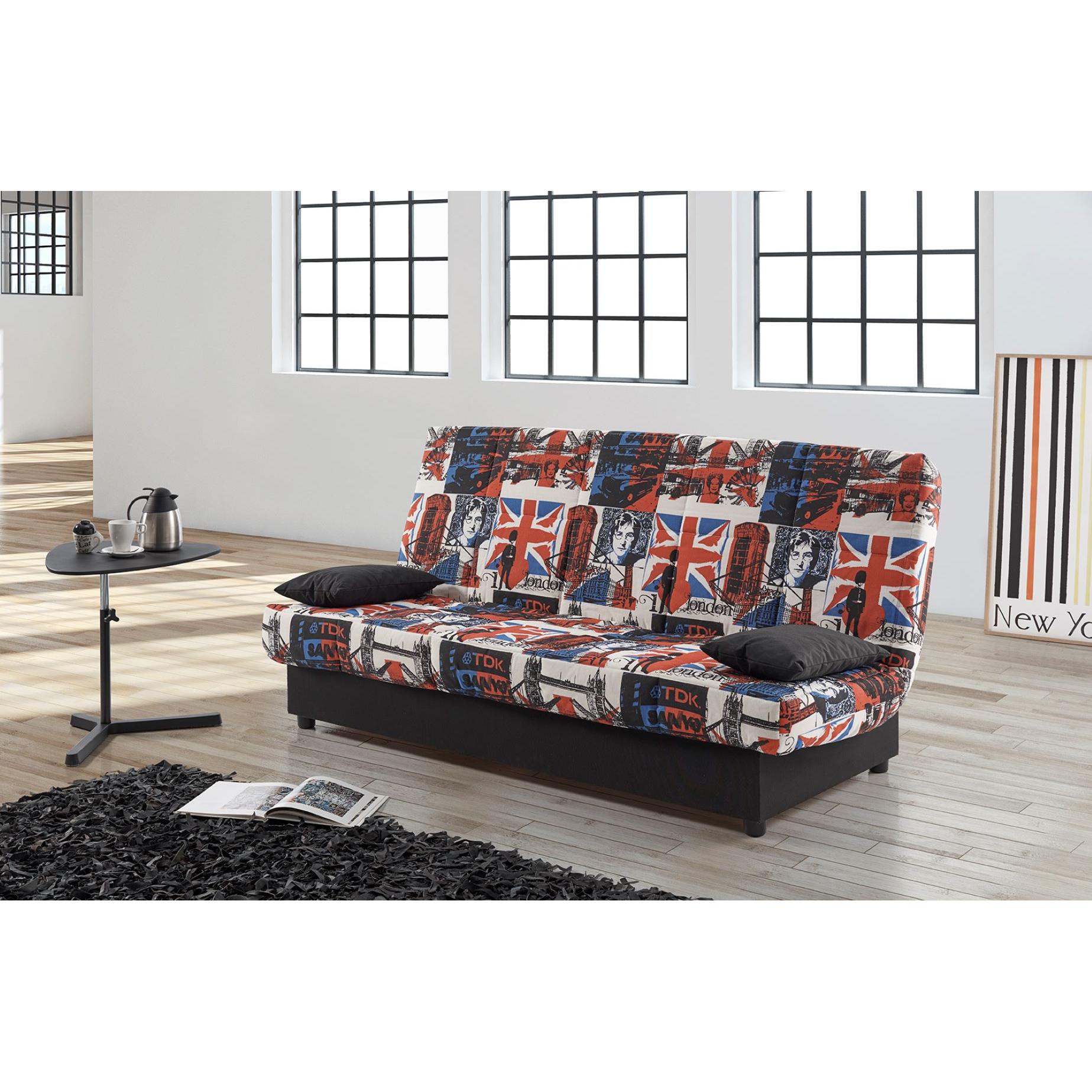 Matris - Sofá Cama Clic Clac Julieta 3 Plazas Medida sofá: 184x75x31 cm. Medida Cama: 190x132x40 cm. Incluye 2 Cojines