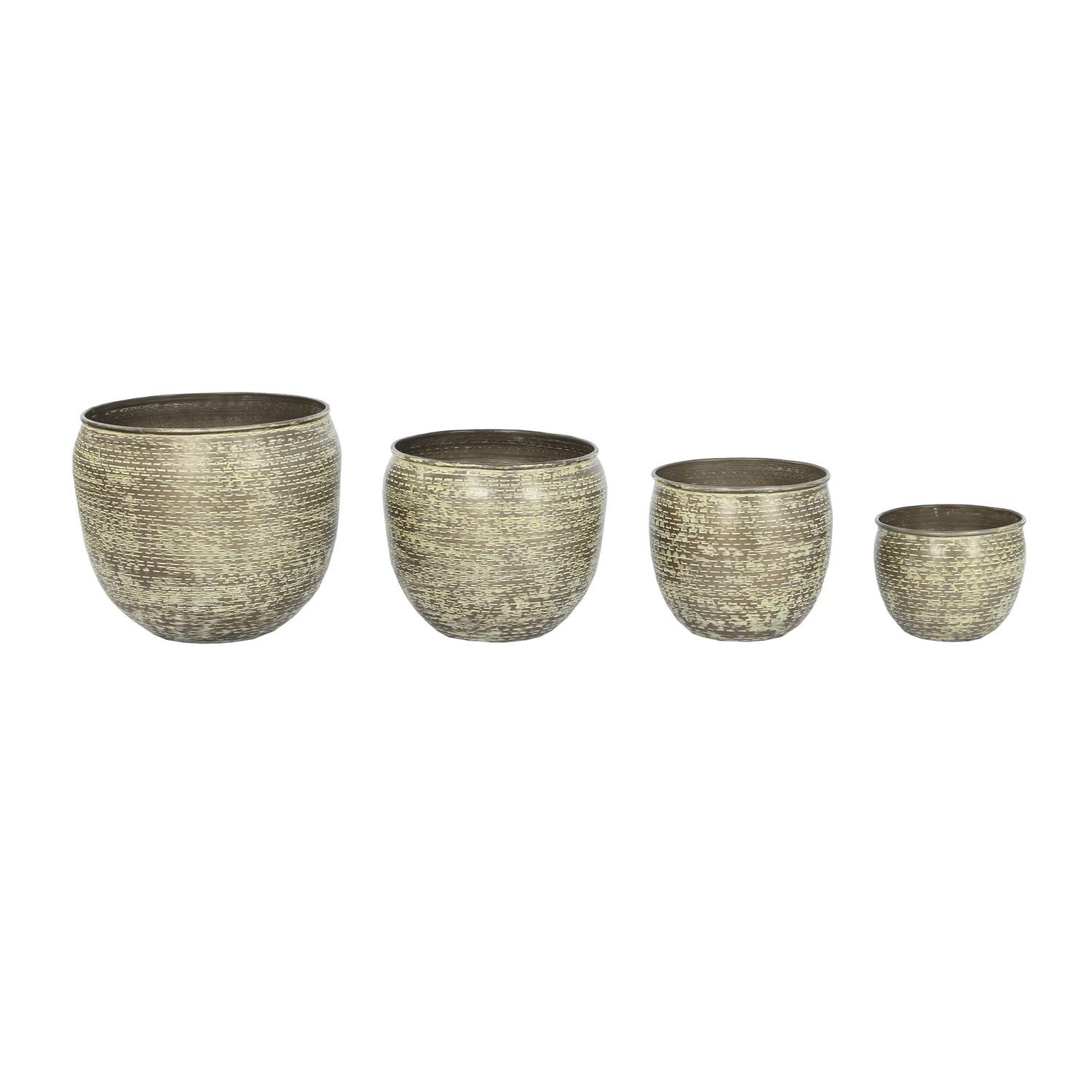 MACETERO SET 4 ALUMINIO 39X39X33 PATINADO VERDE FIJALO LD208776